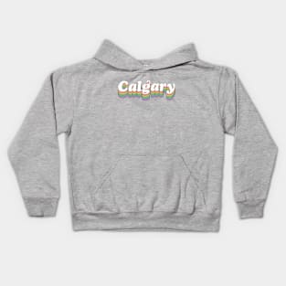 Calgary // Retro Typography Design Kids Hoodie